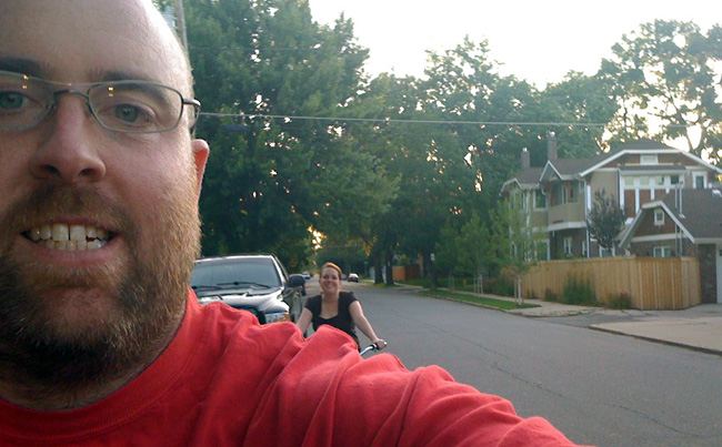 Jenni and I on our Bikes